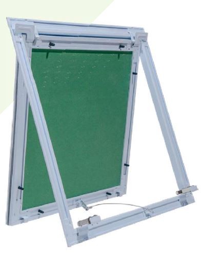 Klapa rewizyjna Mextri AP-B do płyt gipsowo-kartonowych z aluminiową ramą i niewidocznym zamknięciem