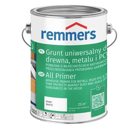 Remmers Grunt uniwersalny – wodny podkład do drewna, metalu i PCV w kolorze białym, w opakowaniu 10 l
