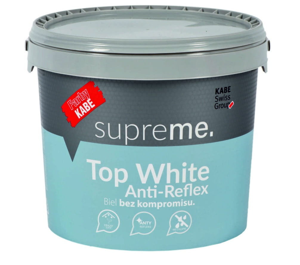 Kabe Top White Anti-Reflex 10l, Kabe farba sufitowa, Kabe farba do sufitu, Kabe Anti-Reflex, Kabe farba antyrefleksyjna, Kabe Top-White, farby warszawa, Milabud